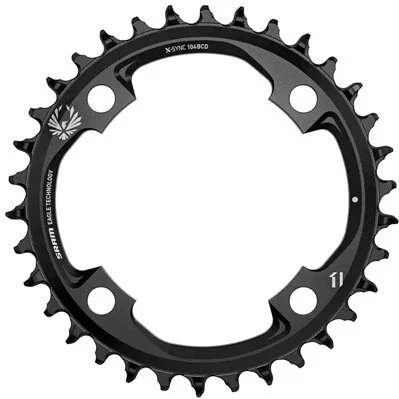SRAM X-Sync 2 Eagle 32T 104 BCD – Aluminium, 1x11/12, Sort
