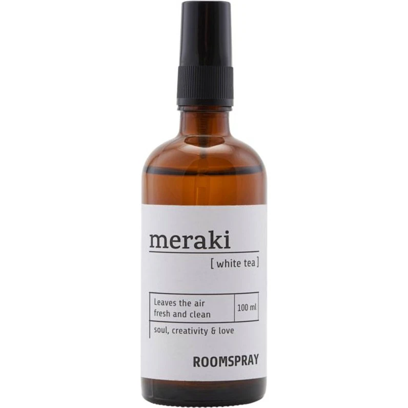 Meraki White Tea Roomspray 100 ml i sort glasflaske