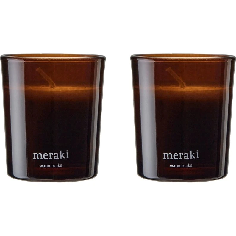Meraki Warm Tonka Duftlys 2 x 60 gr. - 12 timers belysning