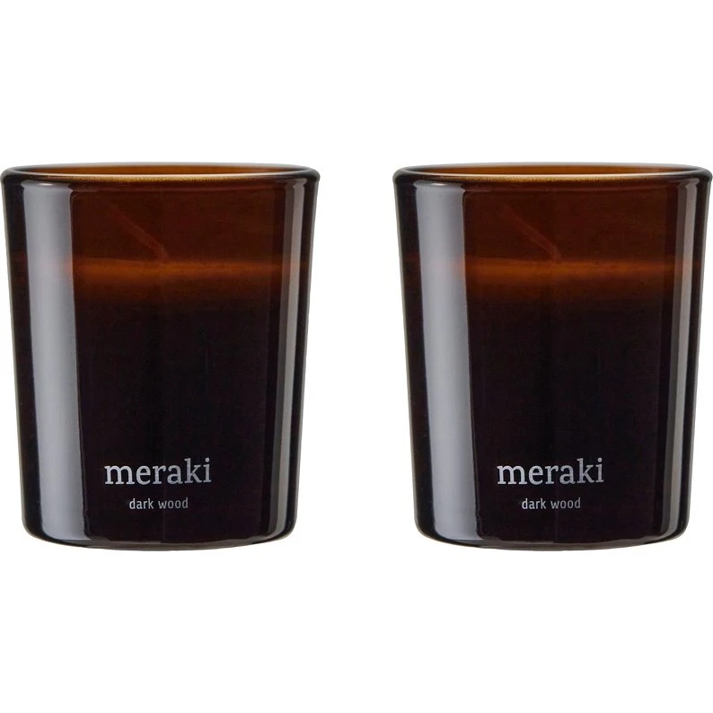 Meraki Duftlys 2 x 60 gr. Dark Wood