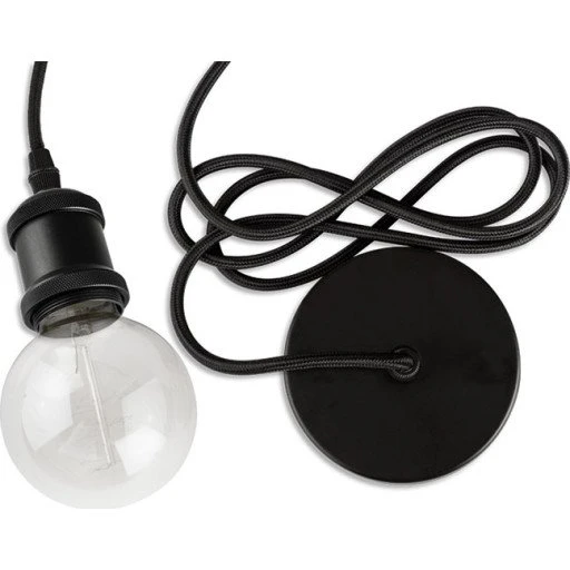 e3light E27 antik fatningssæt, sort