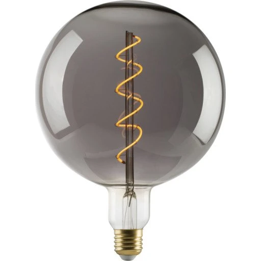 e3light Vintage E27 LED røgfarvet, 4W, 2200K, Ø18 cm