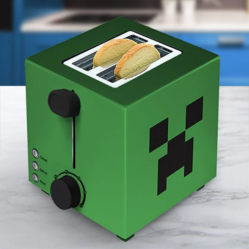 UKONIC Minecraft Creeper Firkantet Brødrister 800W