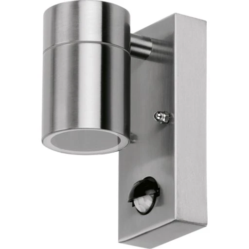 4lite Marinus Sleek udendørs væglampe med sensor, rustfrit stål