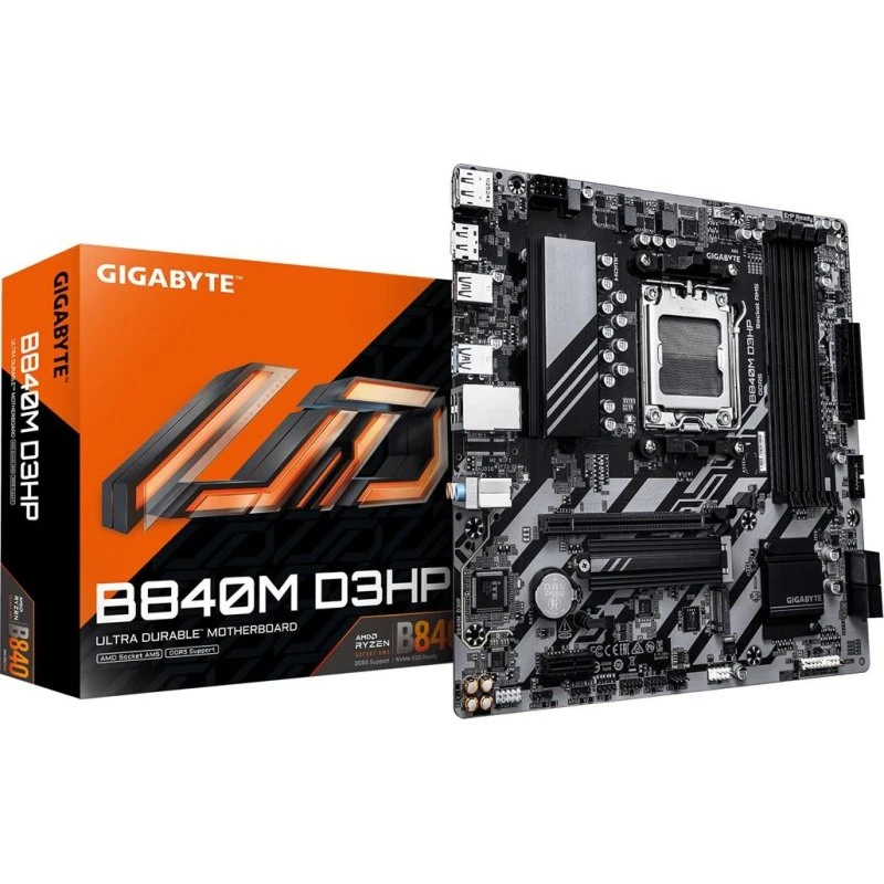 Gigabyte B840M D3HP micro ATX AM5-bundkort med DDR5-op til 8.200 MHz