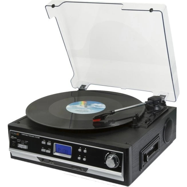 Technaxx TX-22+ Bluetooth Pladespiller med Kassettebånd, Sort