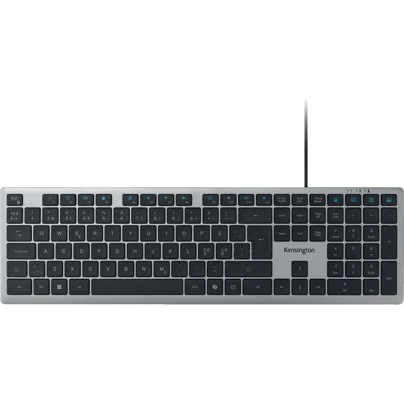 Kensington KB515 EQ Tastatur, Nordisk, Grå, USB-C/USB-A