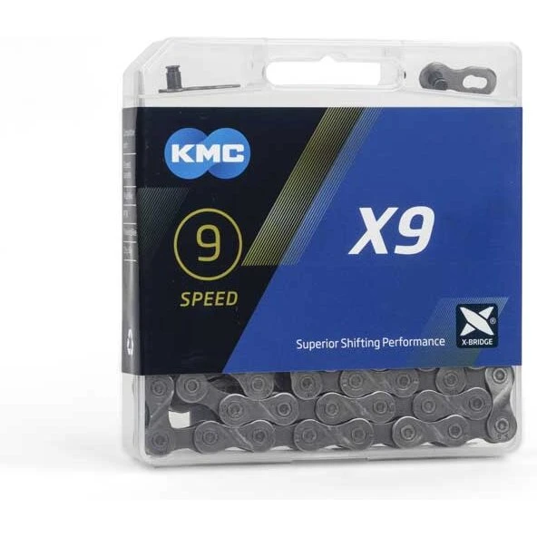 KMC X9 9-speed kæde 114 led, grey