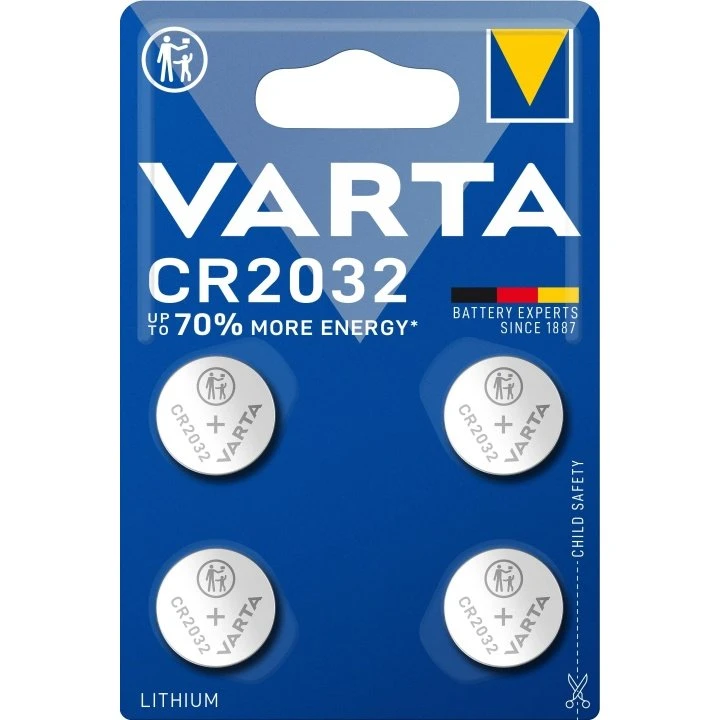 Varta CR2032 Lithium Knapcel 4-pack, 3V, 230 mAh