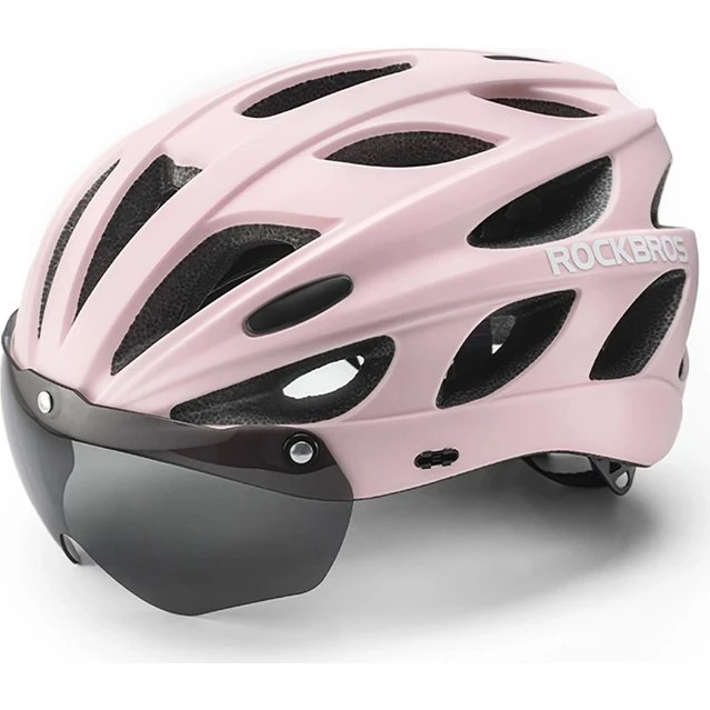 Rockbros Cykelhjelm med Aftageligt UV-Visir - Rosa
