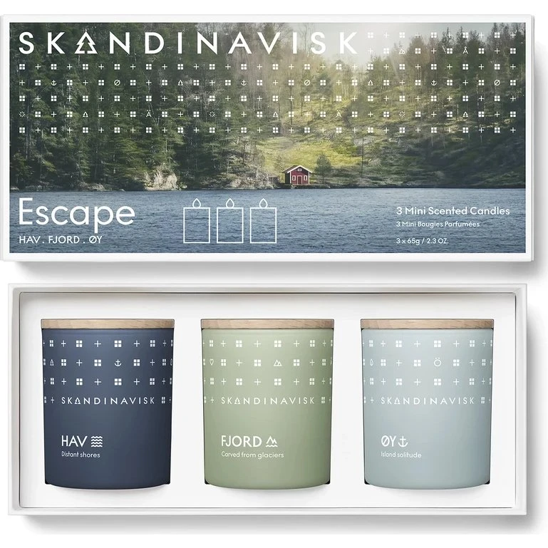 Skandinavisk ESCAPE Mini Duftlys Gavesæt 3 x 65g