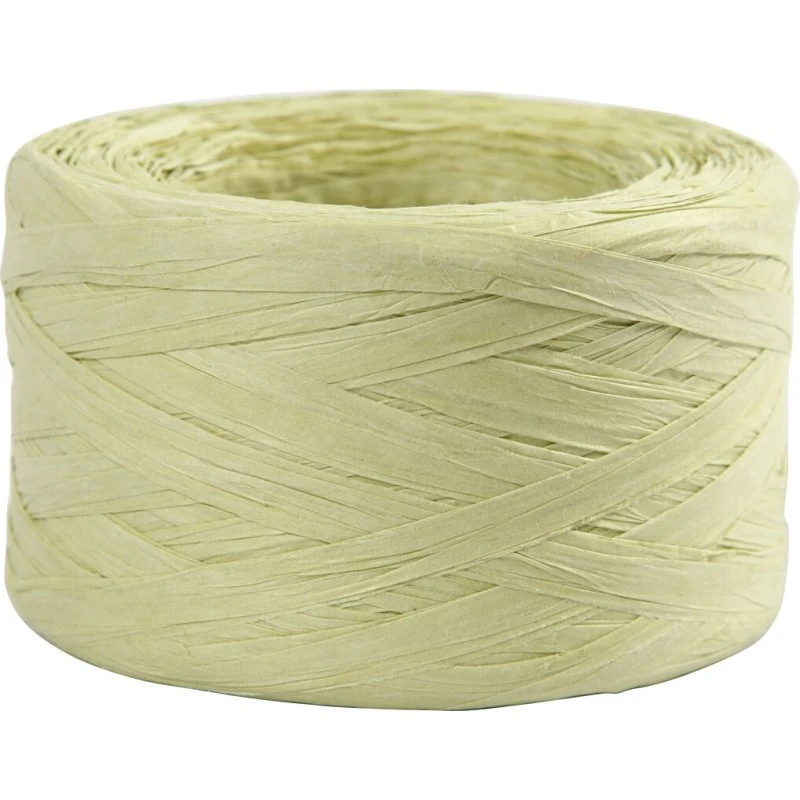 Raffia Papirgarn Lys Grøn 7-8 mm 100 m