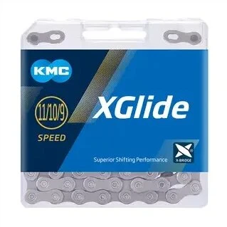 KMC xGlide EPT kæde 9/10/11-speed, mørk sølv, 118 led