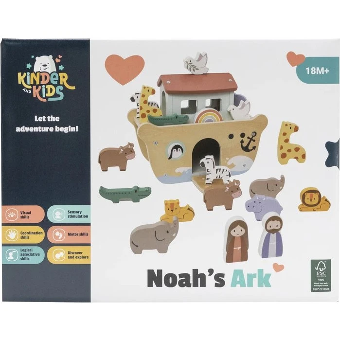 Kinder and Kids Noas Ark i træ – Leg med historien om Noas Ark