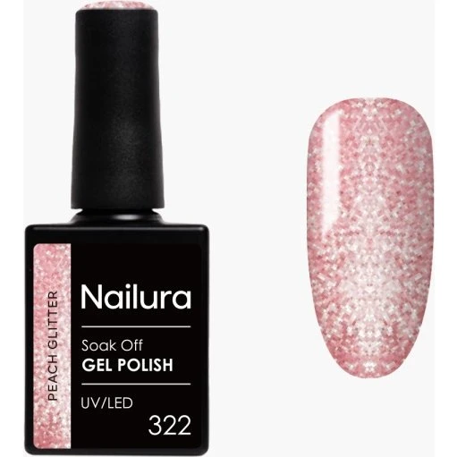 Nailura Gelpolish 322 – Peach Glitter 10 ml