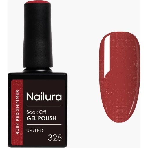 Nailura Gel Polish 325 Ruby Red Shimmer 10 ml