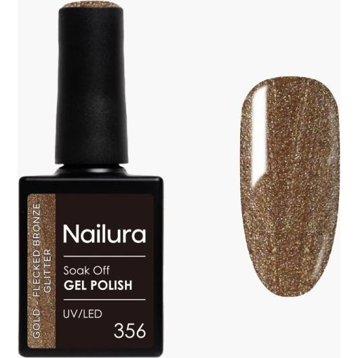 Nailura Gelpolish 356 Bronze med Guldglimmer 10 ml