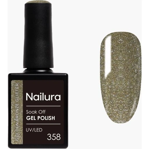 Nailura Gel Polish 358 Golden Bronze Glitter 10 ml