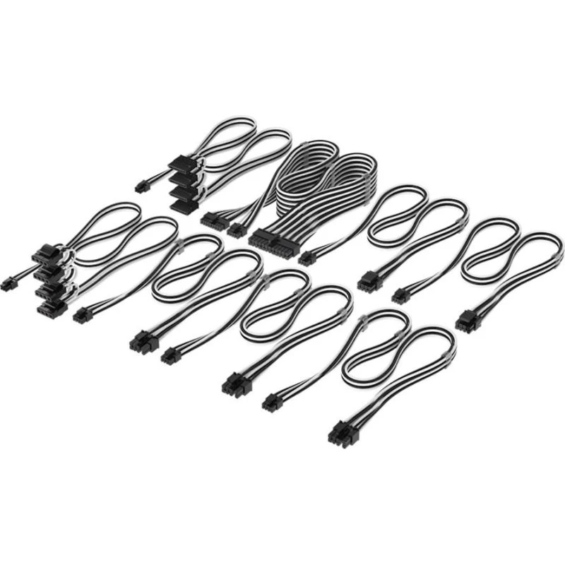 Corsair Premium Sleeved DC Cable Pro Kit til Type-5 - Sort/Hvid