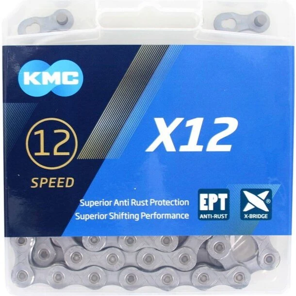 KMC X12 EPT 12-speed kæde 126 led, sølv