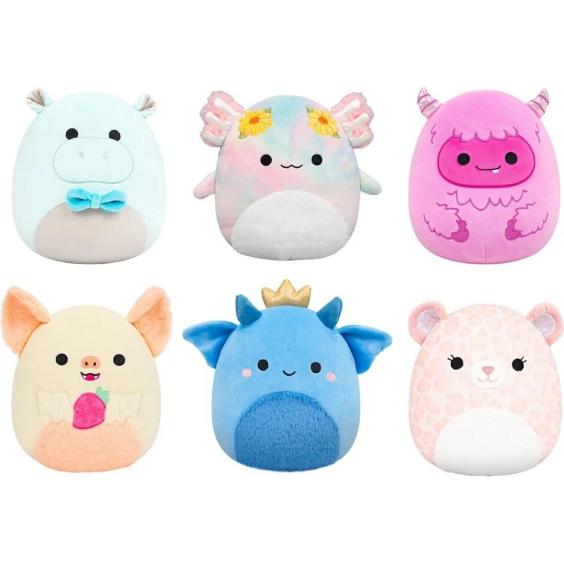Squishmallows 19 cm, blød plysdukke i farve