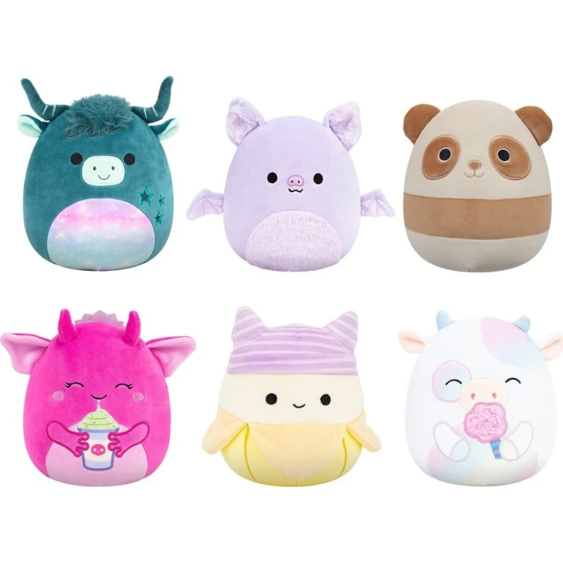 Squishmallows 19 cm - Blød, farvenørd tøjdyr til samling og kram