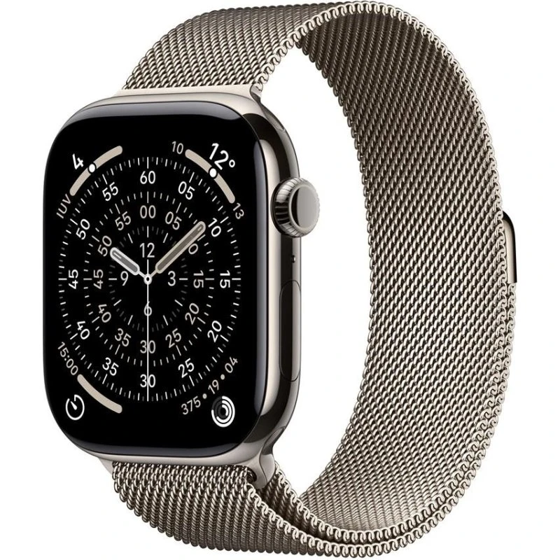 Apple Watch Series 11 46 mm Titanium GPS + Cellular med Natural Milanese Loop