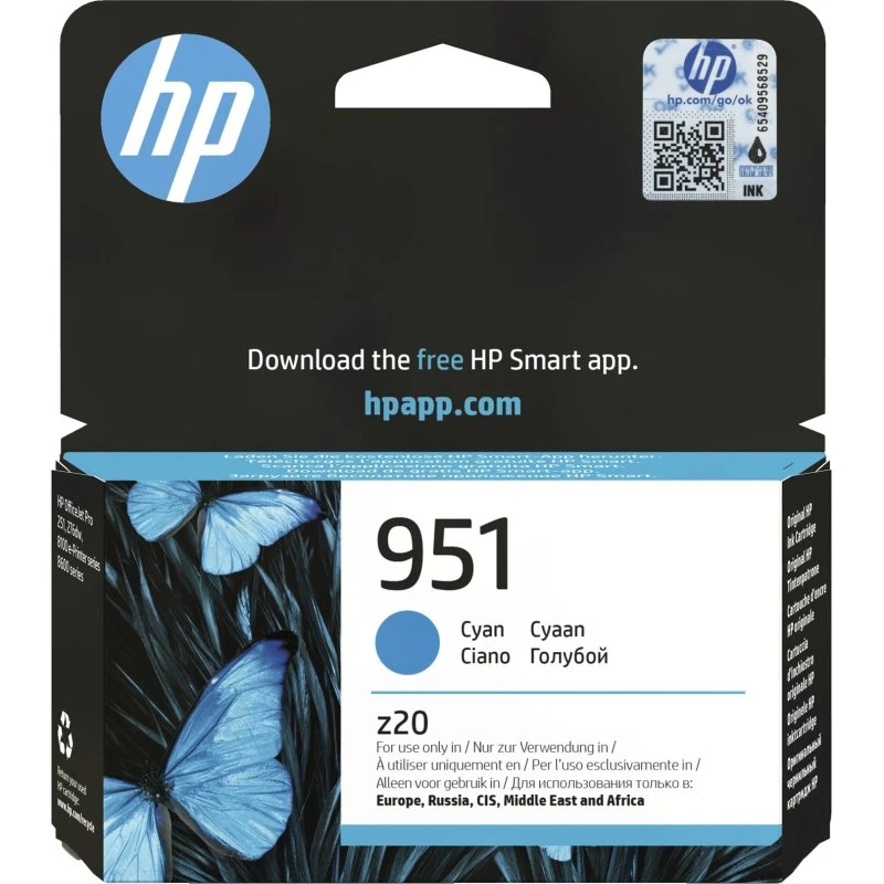 HP 951 Cyan Original, 9 ml – Til Officejet Pro 251dw, 8600 Premier osv.