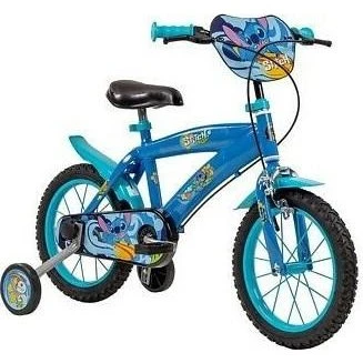 HUFFY børnecykel 14" blå/multifarvet med støttehjul