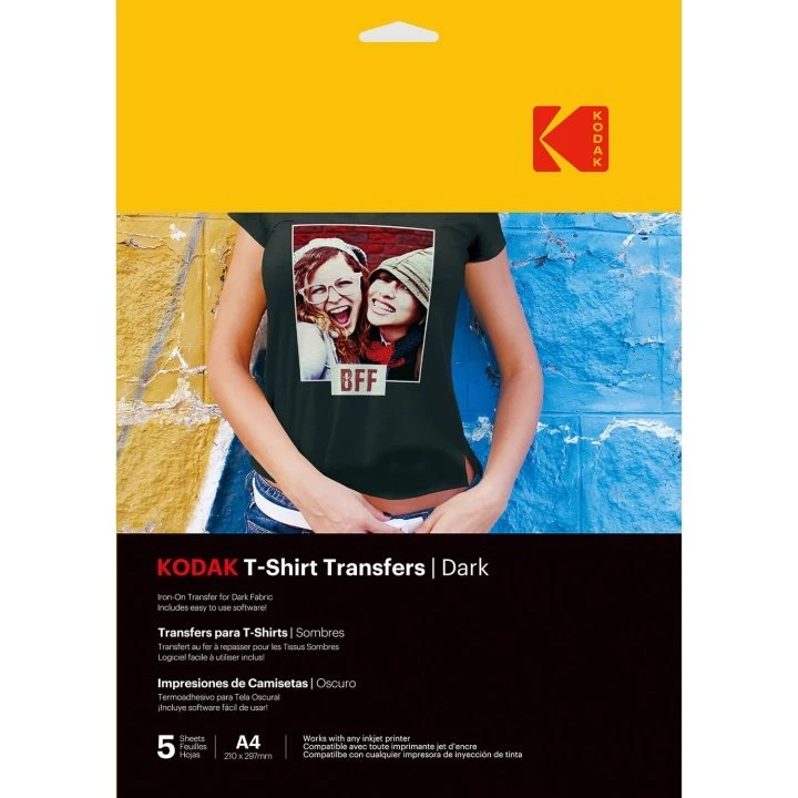 Kodak T-Shirt Transfers Mørkt Tekstil A4, 5 stk
