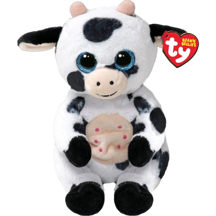 TY Herdly Cow Beanie Bellies - Blød hoppebold til leg og hygge