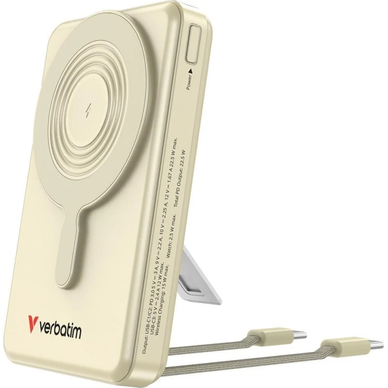 Verbatim ChargenGo 2C 10.000 mAh guld med display