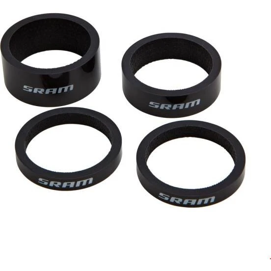 SRAM Afstandssæt til headset Logo 2,5/5/10/20 mm – Sort/Hvid