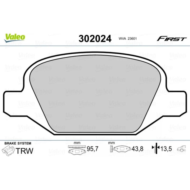 VALEO Bremseklodser 302024 til FIAT, Abarth, Lancia (Akselsæt)