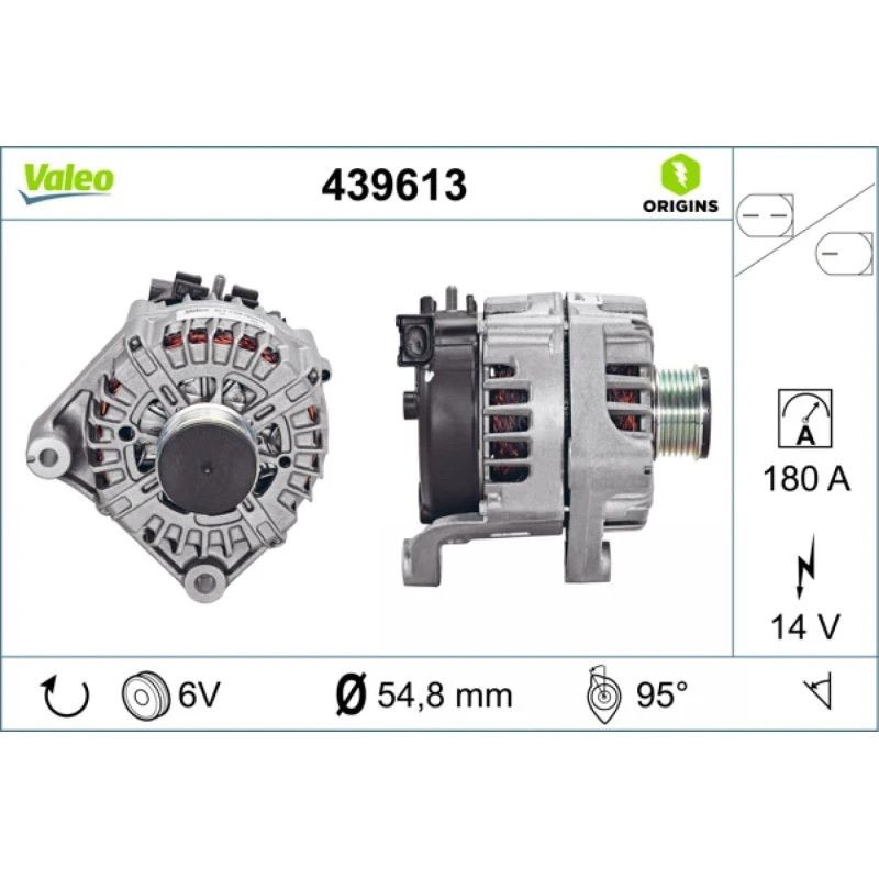 VALEO Generator 439613 til BMW N47D20C, 180A, 14V