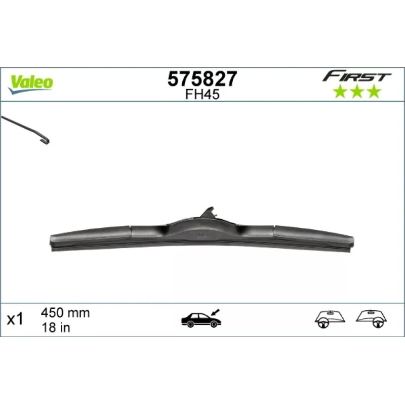 VALEO Viskerblad 450 mm, Hybrid, til OPEL, HYUNDAI, TOYOTA