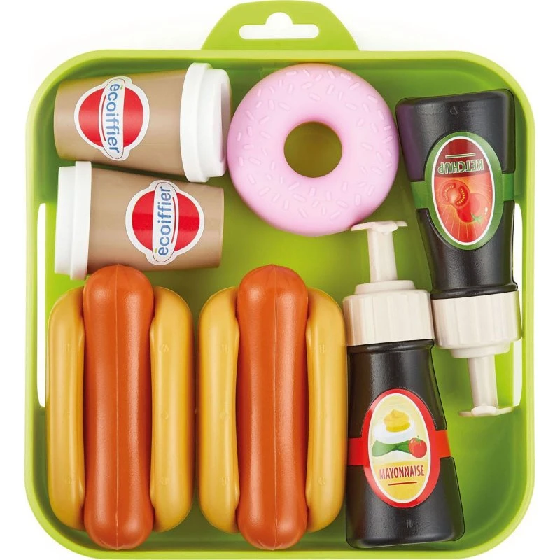 Ecoiffier Play Food 8-delers Legetøjsmad med Hotdogs