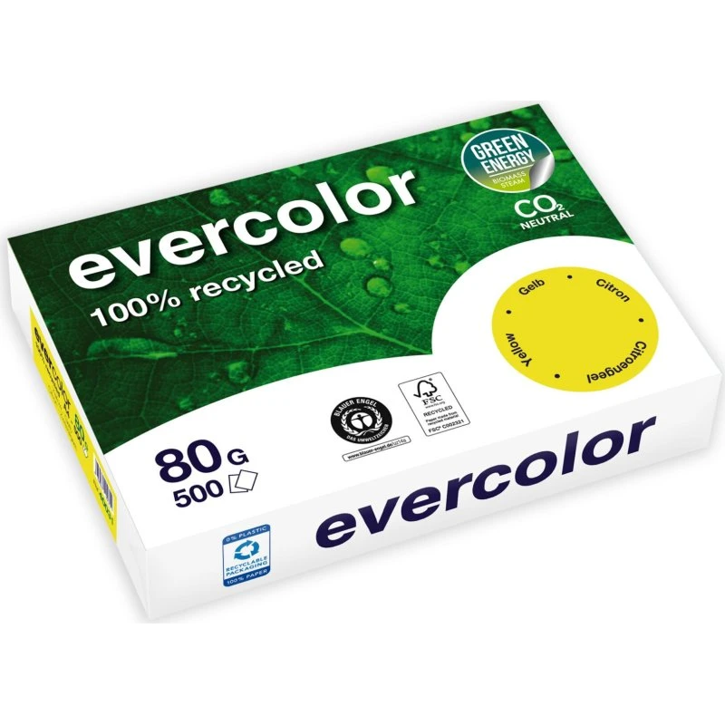 Clairefontaine Evercolor Kopipapir A4 80g Limegrøn 500 Ark