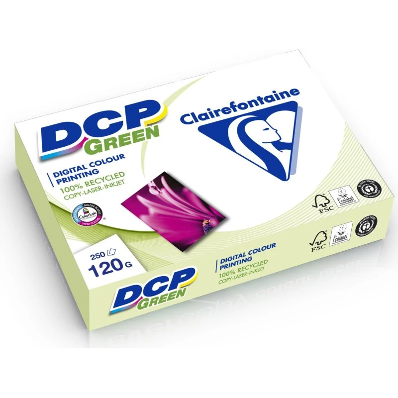 Clairefontaine DCP Green Genbrugspapir A4 120g/m² 250 ark hvid