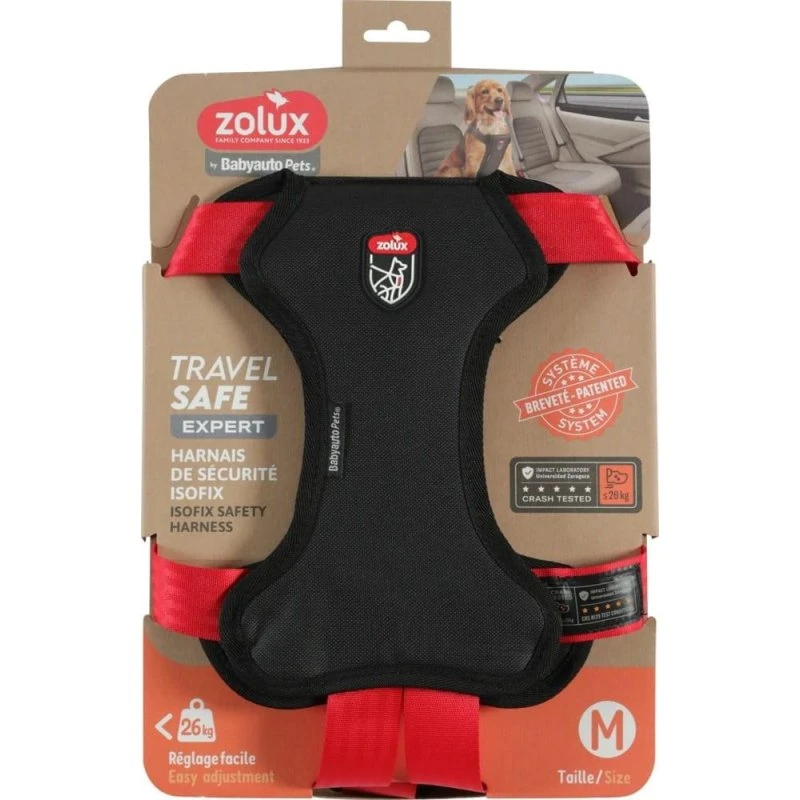 Zolux Travel Safe Expert Hundesele M, rød