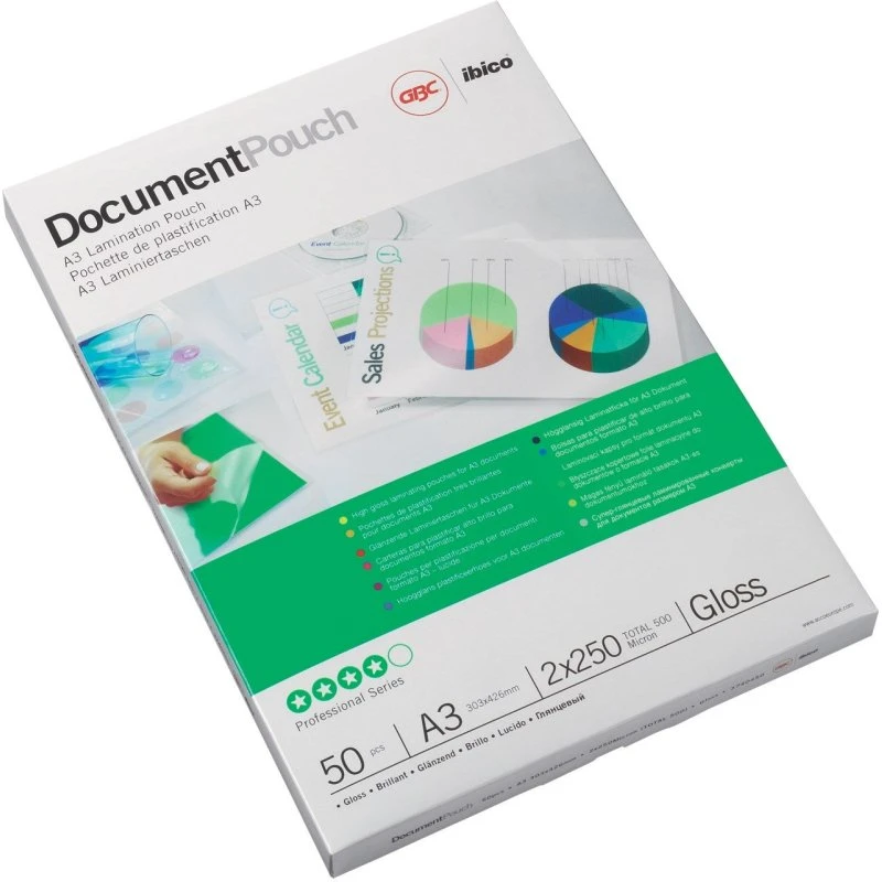 GBC Lamineringslommer 250µm A3 (50)