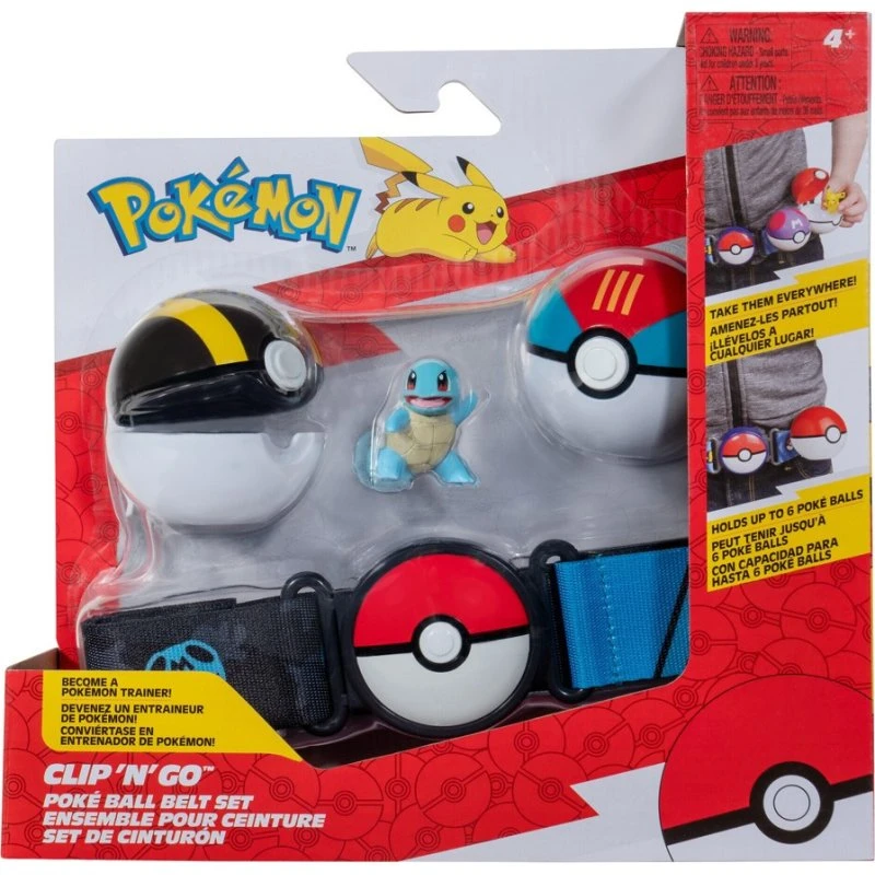 Pokémon Clip N' Go Bæltesæt med Squirtle Figur – 4+ år
