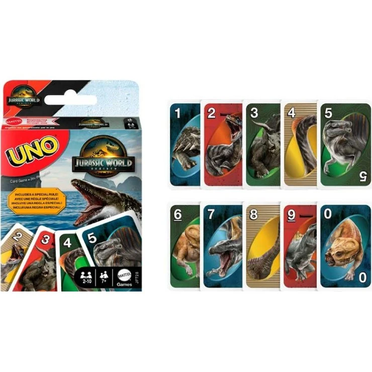 UNO Jurassic World Rebirth – Kortspil for 7+ år