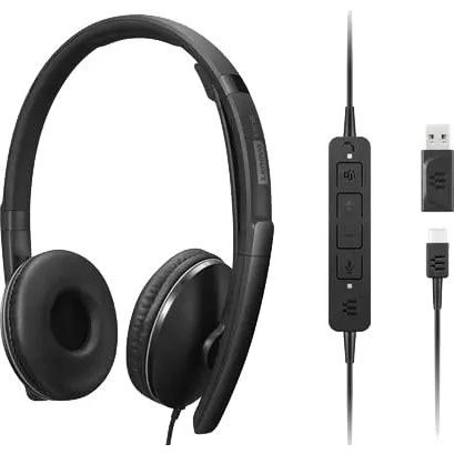 Lenovo 4XD1M45627 USB-C Headset med hovedbøjle, sort