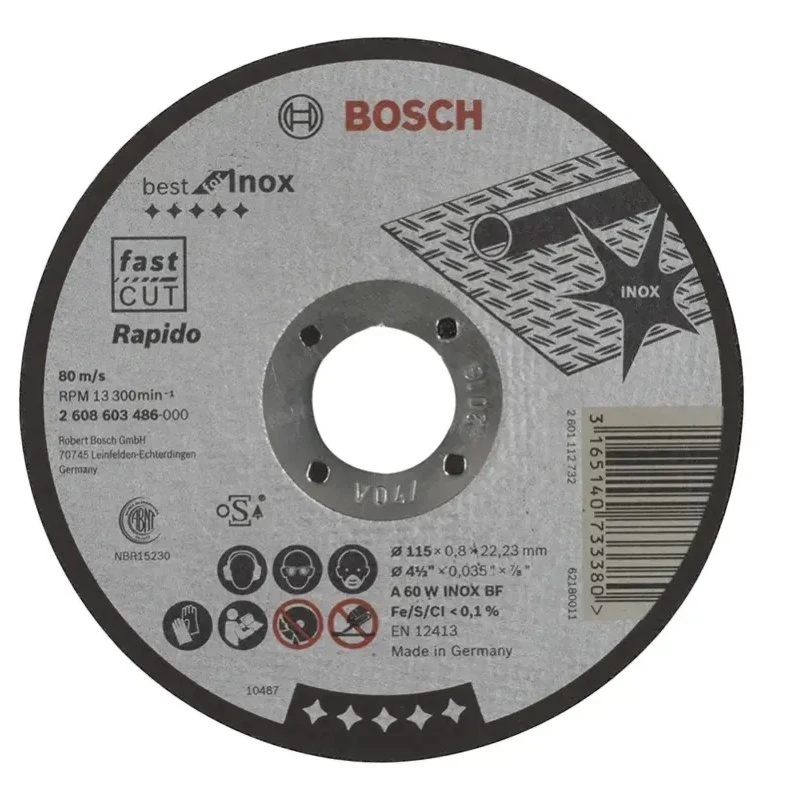 Bosch A60w Inox Skæreskive 115x0,8 mm Lige