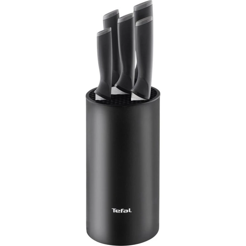 Tefal K2216S74 knivsæt med blok, rustfrit stål, 5 dele