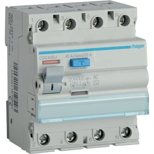 Hager CDC440J 4P 40 A 30 mA fejlstrømsafbryder