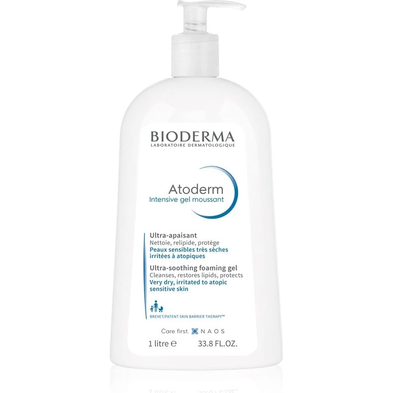 Bioderma Atoderm Intensive Gel Moussant 1000 ml – Mild hudpleje til tør og irriteret hud