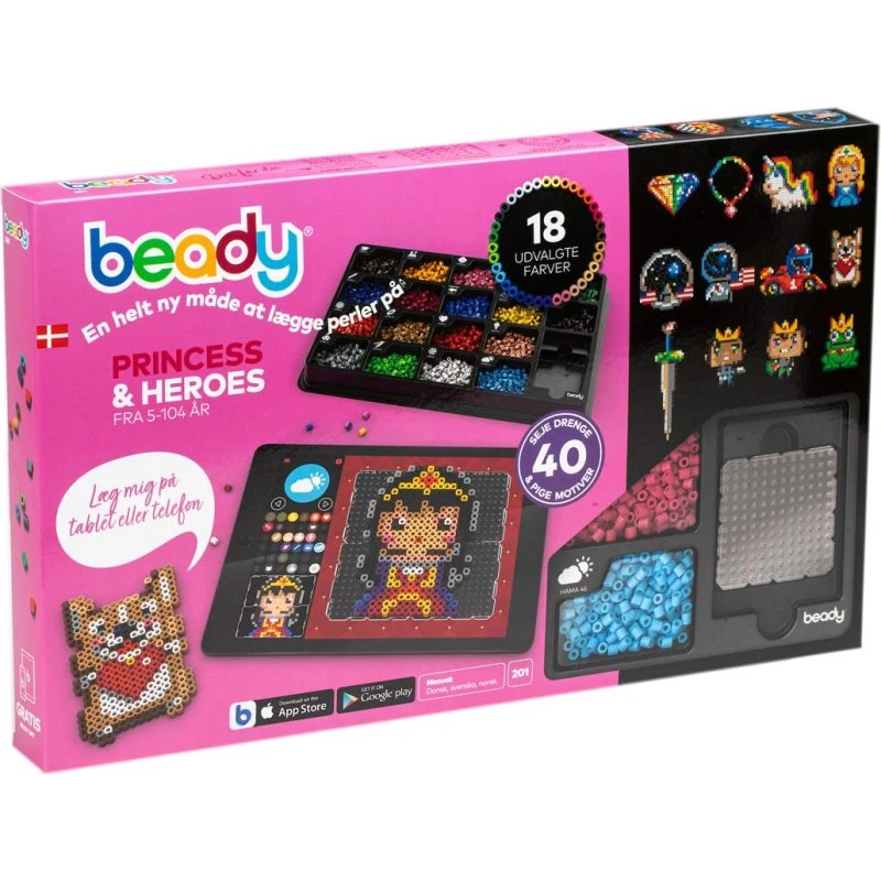 Beady Princess & Heroes Perlesæt – 4500 Perler, 4 Plader