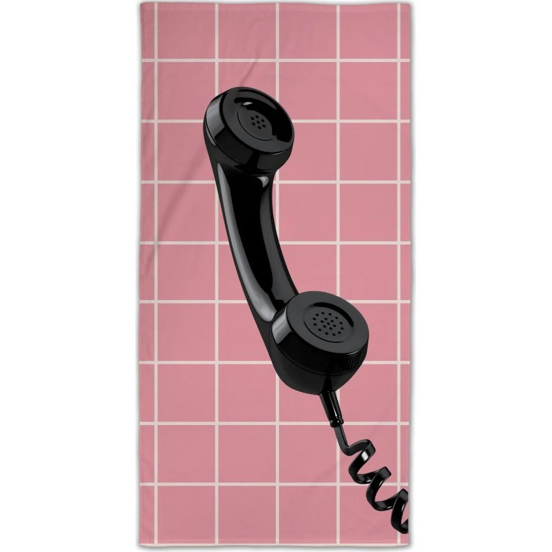 Telefon-håndklæde 70x140 cm – 100% bomuld, lyserød